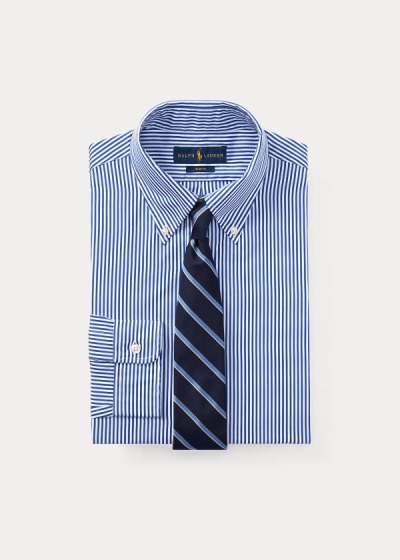 Camisa De Vestir Polo Ralph Lauren Hombre Azules / Blancos - Slim-Fit Striped - PIJLT8053